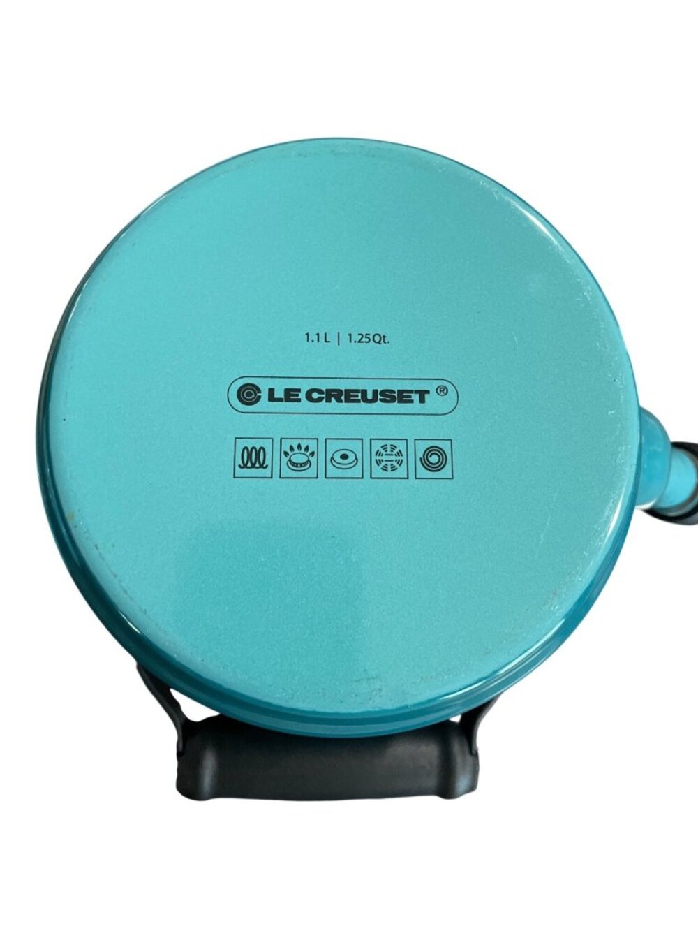 Le Creuset Enamel On Steel Demi Tea Kettle, 1.25 qt Caribbean Blue - Picture 3 of 7